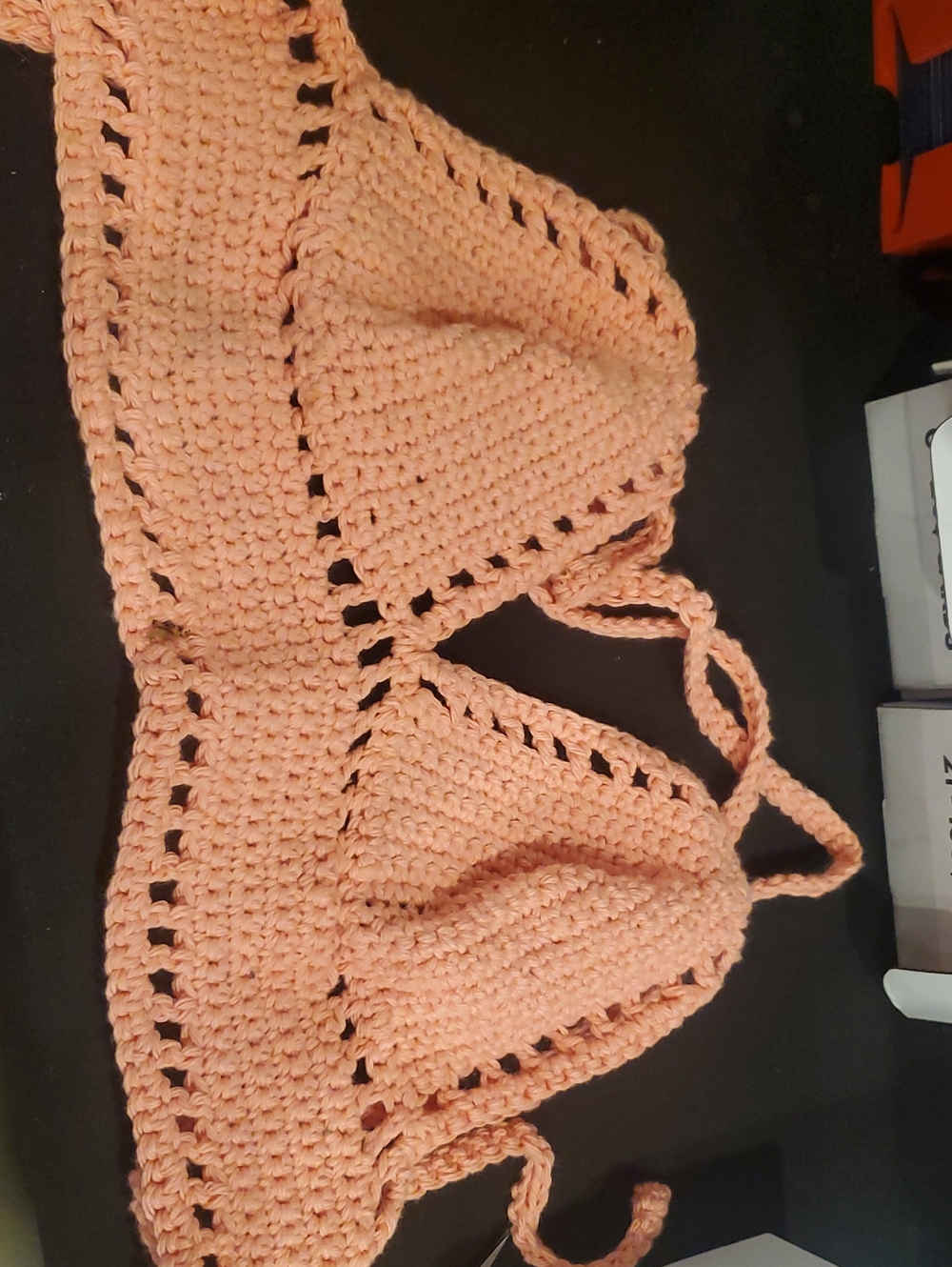 Handmade Peach Crochet Adult Crop Top